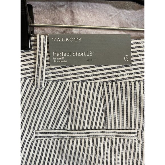 NEW Talbots Perfect Short Gray White Stripe 13" inseam Womens Size 6 - Picture 7 of 11